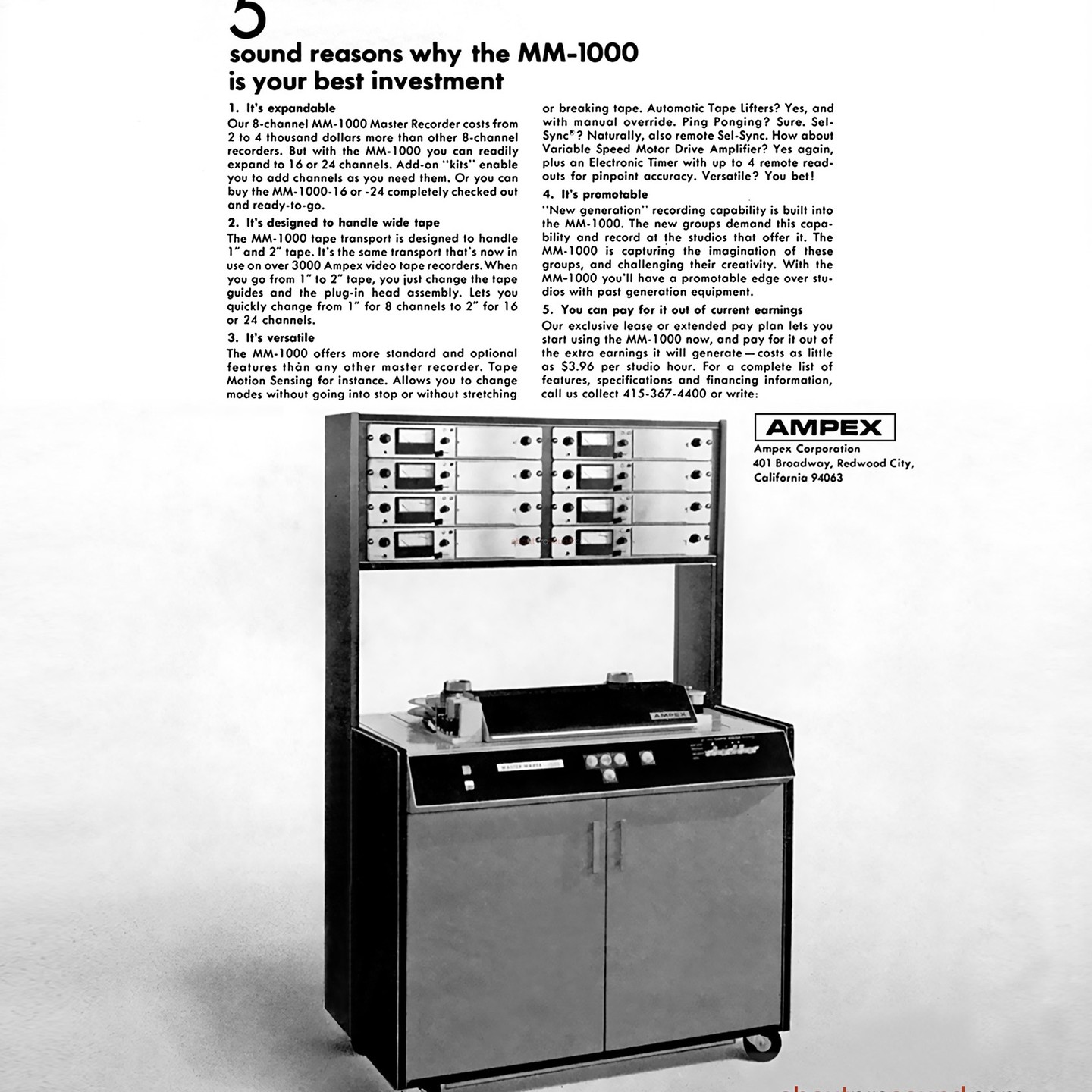 Ampex MM-1000 ad from 1986 - 5 sound reasons why the MM-1000 is your best investment. .
To step into a time machine and see more at AboutProSound Tape Recorders Ad Archive: 
https://aboutprosound.com/tape-recorders .
.
.
.
.
#proaudio #audiomeasurement #ProAV #Ampex #AVTweeps #analog #gearporn #Gearslutz #musicproduction #music #audioengineer #mixingengineer #Recording #Studio #mixing #audio #mixengineer #musicproducerslife #RecordingEngineer #protools #studiogear #analogrecording #ampexmm1000 #vintageaudio